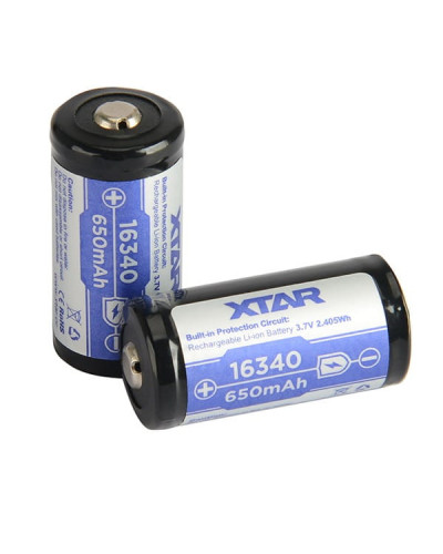 Akumulator Xtar 16340 / R-CR123 3,7V Li-ion 650mAh z zabezpieczeniem